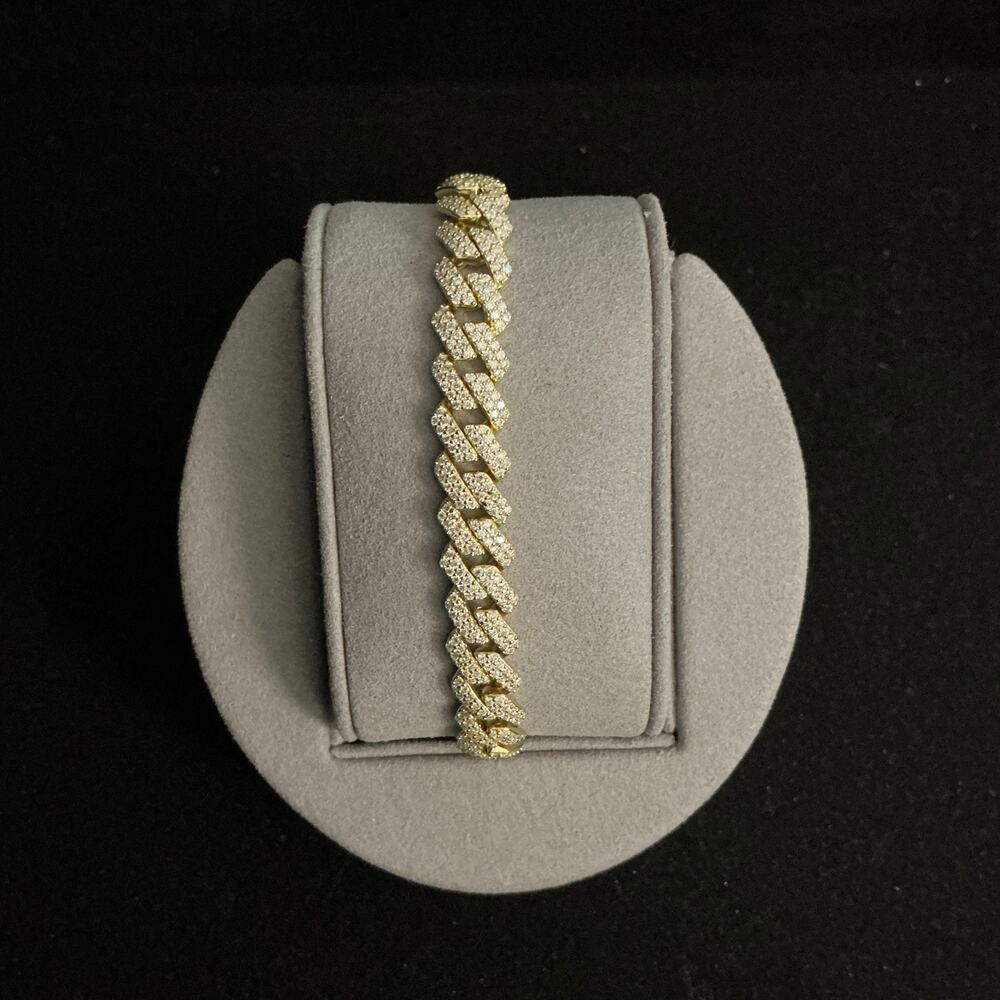 8.8mm Gold Monaco Cuban Link Bracelet 8.5in 4.93ctw~NEW~Retail $899